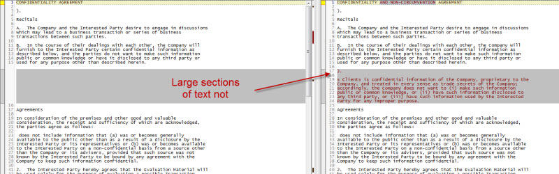 example of missing text...